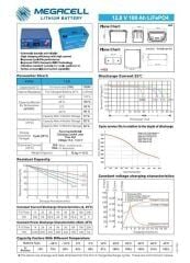 Megacell 12.8V 100Ah LiFePO4 Lityum Demir Fosfat Akü