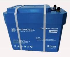 Megacell 12.8V 150Ah LiFePO4 Lityum Demir Fosfat Akü - (ABS Kasa) - DİK KASA