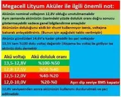 Megacell 12.8V 150Ah LiFePO4 Lityum Demir Fosfat Akü - DİK KASA (Bluetooth)