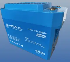 Megacell 12.8V 210Ah LiFePO4 Lityum Demir Fosfat Akü(Prizmatik)(Bluetoothlu)