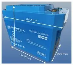 Megacell 12.8V 210Ah LiFePO4 Lityum Demir Fosfat Akü(Prizmatik)(Bluetoothlu)