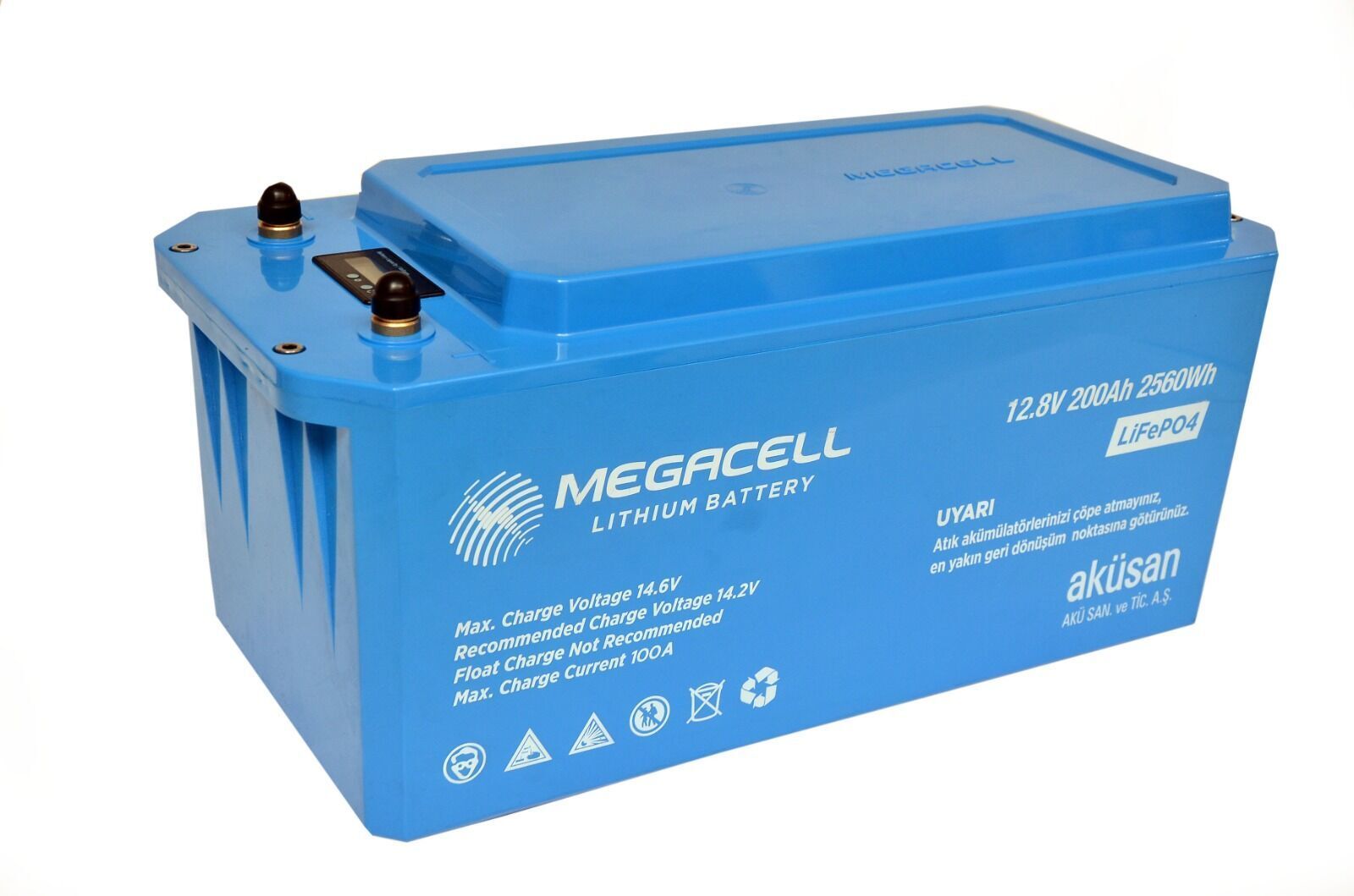 Megacell 12.8V 200Ah (Bluetooth) LiFePO4 Lityum Demir Fosfat Akü