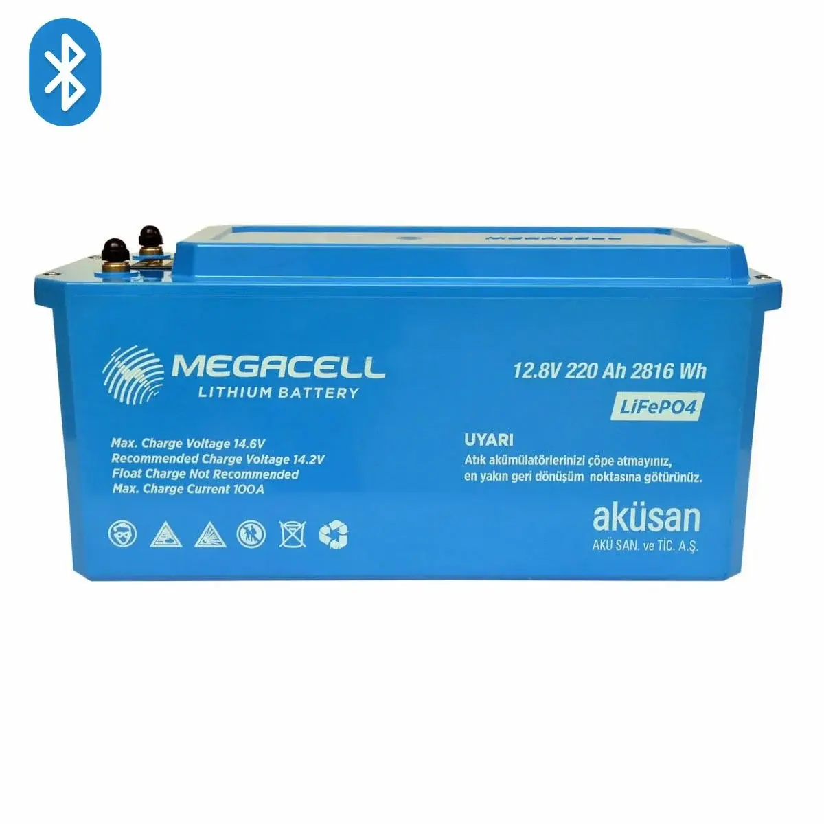 Megacell 12.8V 220Ah (Bluetooth) LiFePO4 Lityum Demir Fosfat Akü