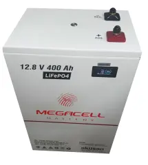 Megacell 12.8V 400Ah LiFePO4 Lityum Demir Fosfat Akü(Prizmatik)(Bluetoothlu)