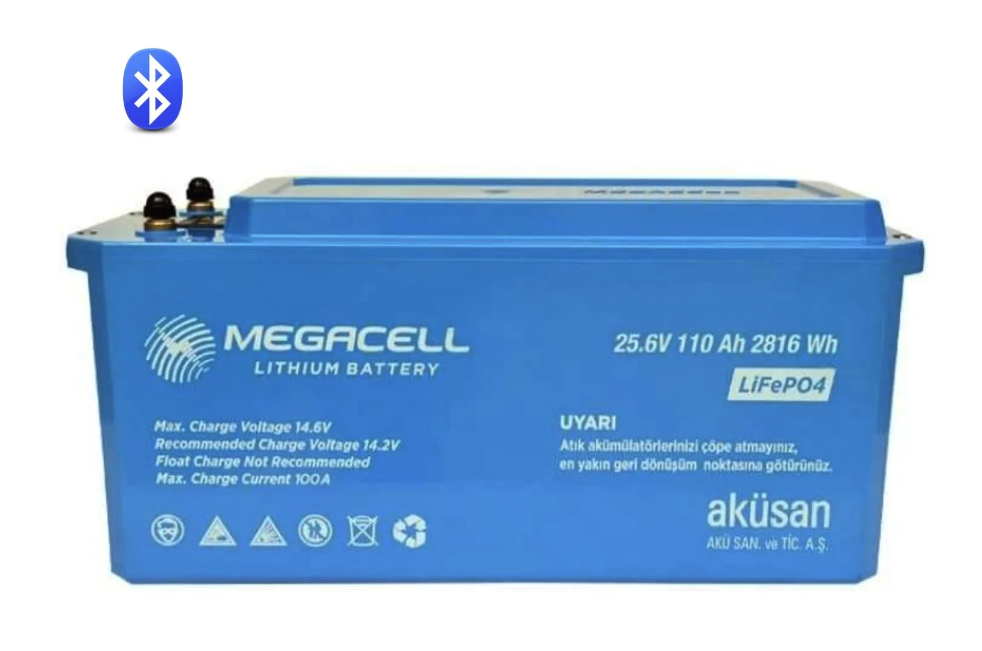 Megacell 25.6V 110Ah (Bluetooth) LiFePO4 Lityum Demir Fosfat Akü