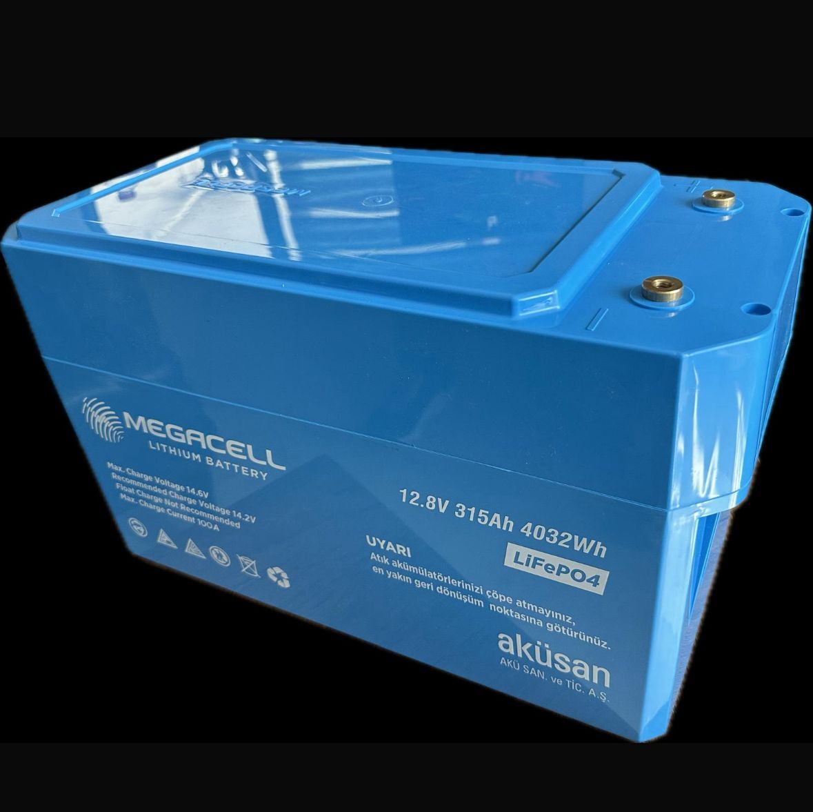 Megacell 12.8V 315Ah LiFePO4 Lityum Demir Fosfat Akü(Bluetoothlu)(ABS)