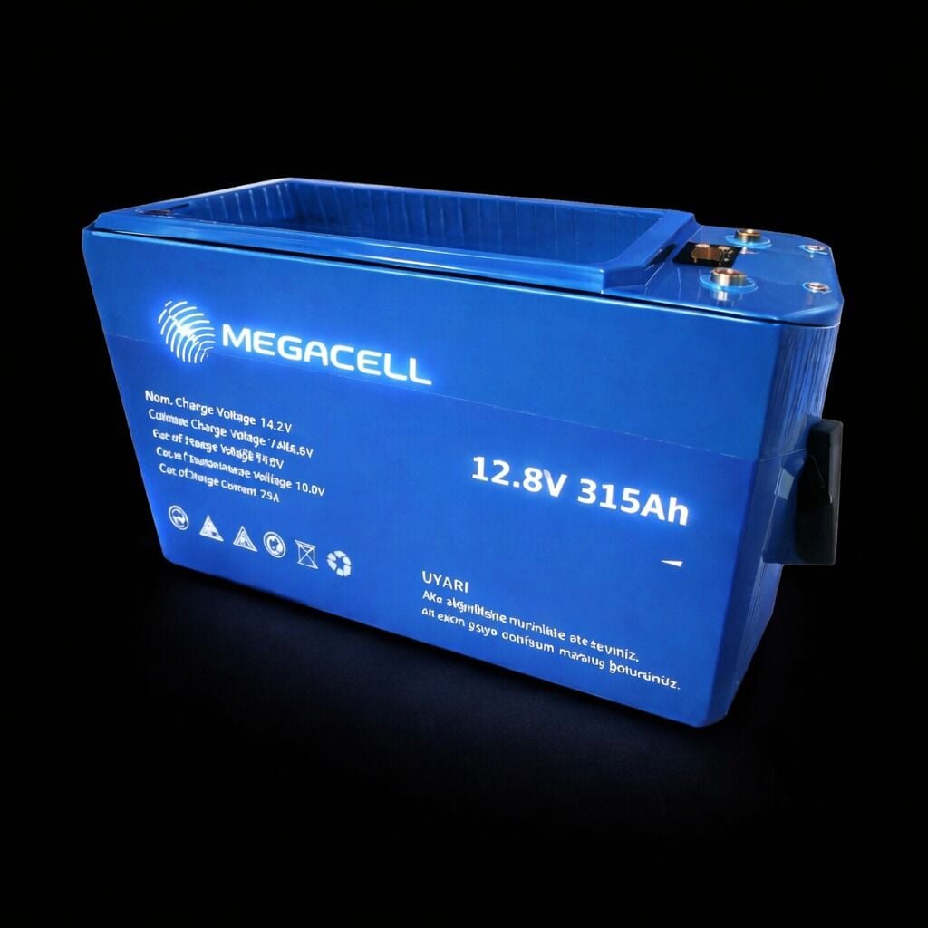 Megacell 12.8V 315Ah LiFePO4 Lityum Demir Fosfat Akü(Bluetoothlu)(ABS)