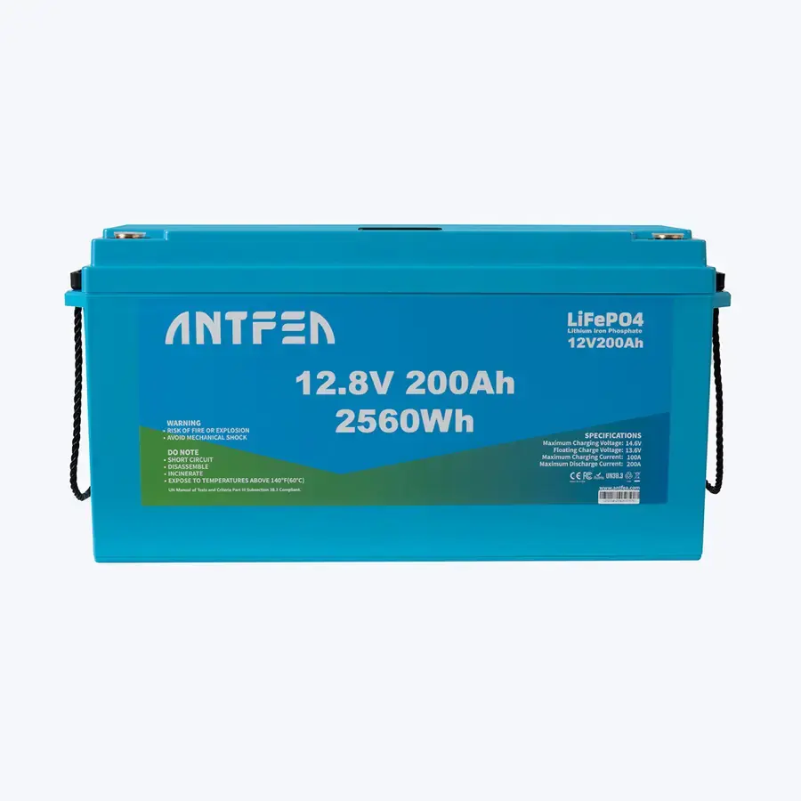 Antfea 12.8V 200Ah ABS Lityum Akü Akıllı Ekran Bluetooth LiFePo4 (Yat, Karavan, Tekne Aküsü)